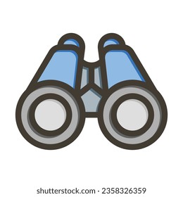 Binoculars Vector Thick Line Filled Colors Icon For Personal And Commercial Use.
