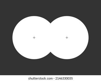 Binoculars View. Viewfinder Periscope Symbol. Hunting Or Military Concept. Binoculars View At Target On Black Background. Vector Illustration.