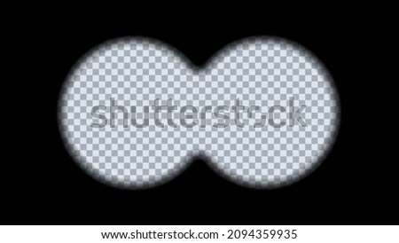 Binoculars viewfinder on transparent background. Vector illustration.