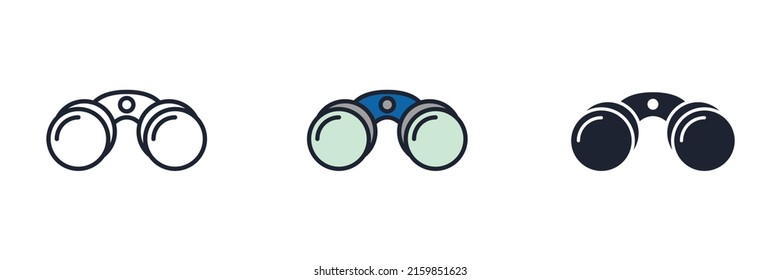 Plantilla de símbolo de icono de visión binoculares para la colección de diseño gráfico y web ilustración vectorial