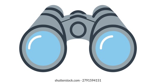 Binoculars Vision Observation Search Exploration Optical Equipment Adventure Graphic Element Isolated Vector Illustration Design