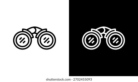 Design do conjunto de ícones brancos binóculos