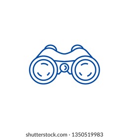 Binoculars,periscope,vision line icon concept. Binoculars,periscope,vision flat  vector symbol, sign, outline illustration.