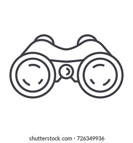 binoculars,periscope,vision vector line icon, sign, illustration on background, editable strokes
