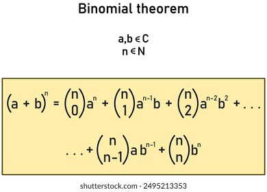 Teorema binomial - expresión numérica en la caja amarilla