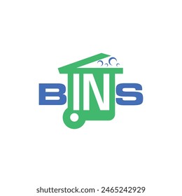 Bins Cleaning with Trashcan business logo design template, logotype element