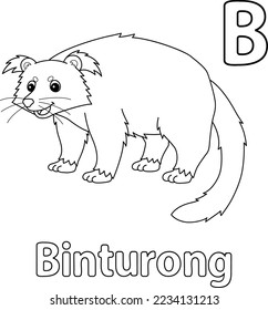 Binturong Animal Alphabet ABC Isolated Coloring B svg