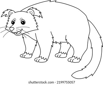 Binturong Animal Isolated Coloring Page for Kids svg