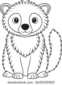 Binturong cartoon drawing made for fun animal coloring books