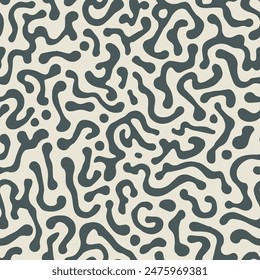 Bio abstract natural seamless pattern. Black and White