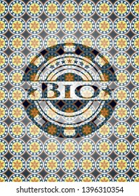 Bio arabesque style emblem. arabic decoration.