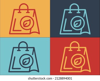 Plantilla de logotipo Bio Bag, icono sencillo plano de lo orgánico, biográfico, bolsa