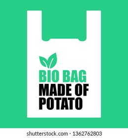 Bio Bag made of potato. Design for organic bag. Plastic free.