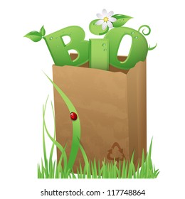 Bio bag/Recycled paper bag with fun Bio text in it