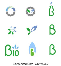 Bio and bio-gas company symbols / Nine concepts of bio logotypes
