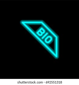 Bio blue glowing neon ui ux icon. Glowing sign logo vector