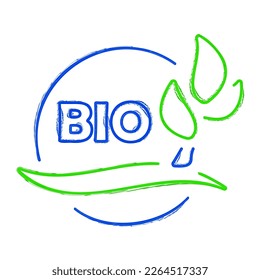 bio brush on white background, vector illustration.
