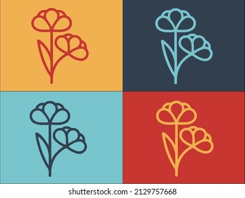 Bio Canola Flower Logo Template, Simple Flat Icon Of Rapeseed,bio,plant