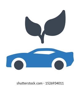 bio car glyph colour vector icon