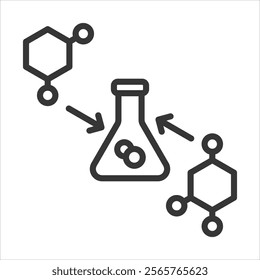 Bio Catalysis Icon Vector Illustration Outline Style