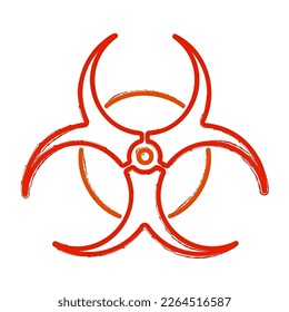 bio caution brush on white background, vector illustration.