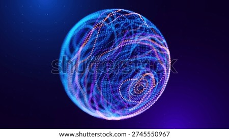 Bio Cell Abstract Sphere Scientific Research Background with Microscopic Cellular Forms and Data Metrics. Biotechnology, Medicine, and Nanoscience Technology Concept. Vector Illustration.
