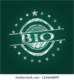 Bio chalkboard emblem