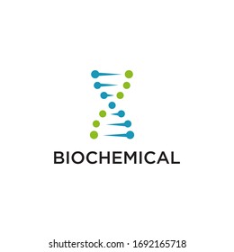 Bio chemical company logo design with using molecule connection icon template