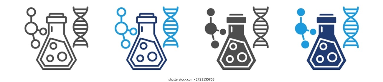 bio química ícone folha múltiplo estilo