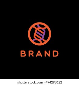 Bio chemistry vector logo template