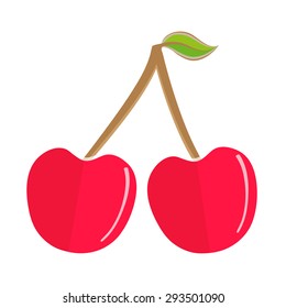 bio cherry isolated flat vegan fruit food business vector icon logo emblem isolated element