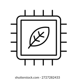 Ilustração do vetor do ícone de contorno do chip Bio