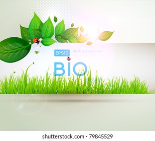 bio concept design eco friendly for summer floral banner
