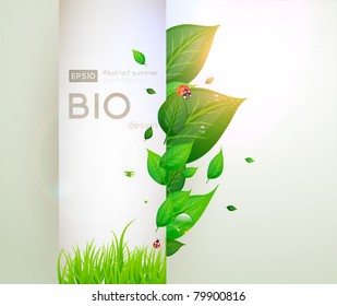 bio concept design eco friendly for summer floral banner