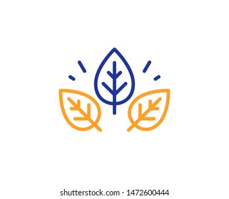 Bio cosmetics sign. Organic tested line icon. Fair trade symbol. Colorful outline concept. Blue and orange thin line organic tested icon. Vector