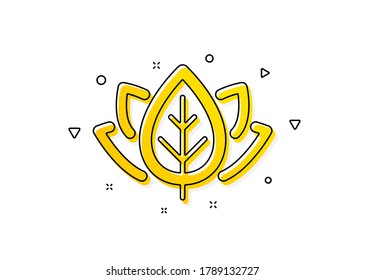 Bio cosmetics sign. Organic tested icon. Fair trade symbol. Yellow circles pattern. Classic organic tested icon. Geometric elements. Vector