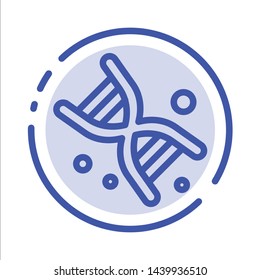 Bio, Dna, Genetics, Technology Blue Dotted Line Line Icon