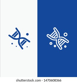 Bio, Dna, Genetics, Technology Line and Glyph Solid icon Blue banner Line and Glyph Solid icon Blue banner. Vector Icon Template background