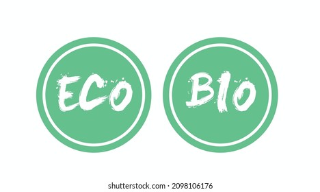 Bio- und Umweltzeichen oder Abzeichen. Vektorgrafik-Einzelbild-Bildsatz