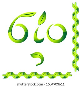 bio eco log with green leaf