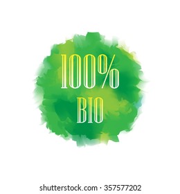 BIO / ECO tag, watercolor label