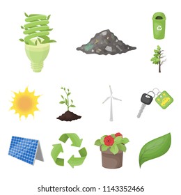 Bio and ecology cartoon icons in set collection for design. An ecologically pure product vector symbol stock web illustration.