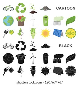 Bio and ecology cartoon icons in set collection for design. An ecologically pure product vector symbol stock web illustration.