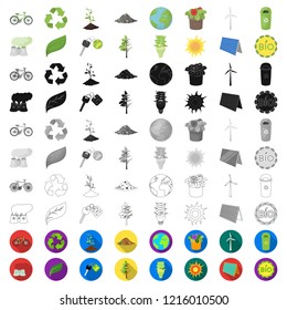 Bio and ecology cartoon icons in set collection for design. An ecologically pure product vector symbol stock web illustration.