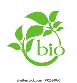 Bio ecology. Ecological technologies of the future. Organic product. Natural bio product sign. Biotechnology sign. 