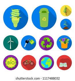 Bio and ecology flat icons in set collection for design. An ecologically pure product vector symbol stock web illustration.