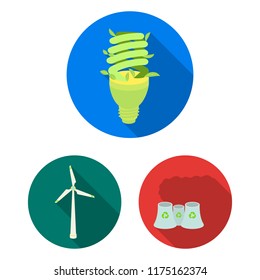 Bio and ecology flat icons in set collection for design. An ecologically pure product vector symbol stock web illustration.