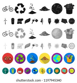 Bio and ecology flat icons in set collection for design. An ecologically pure product vector symbol stock web illustration.
