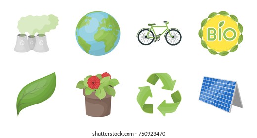 Bio and ecology icons in set collection for design. An ecologically pure product vector symbol stock  illustration.