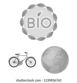 Bio and ecology monochrome icons in set collection for design. An ecologically pure product vector symbol stock web illustration.